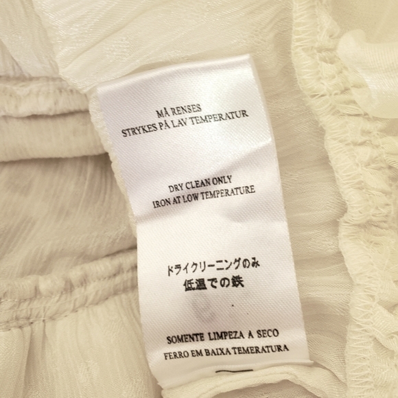 byTiMo Off White Lace Crochet Dot Jaquard Long Sleeve Button Front  Mini Dress S - Picture 14 of 15